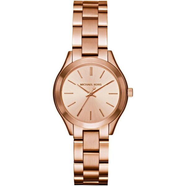 Michael Kors MK3513 Mini Slim Runway Rose-Tone Stainless Steel Women's Watch