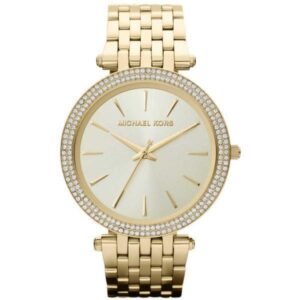 Michael Kors MK3191 Darci Glitz Gold Dial Pave Bezel Crystal Women's Watch