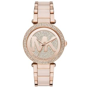 Michael Kors MK6176 Parker Crystal Pave Logo Dial Ladies 39mm Watch