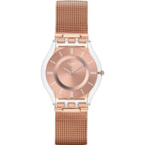 Hello Darling Skin Quartz Rose-Gold Dial Stainless Steel Bracelet Ladies Watch SFP115M