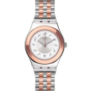 Irony Medium White Dial Two Tone Stainless Steel Bracelet Ladies Watch YLS454G