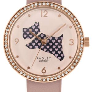 Radley Love Is In The Air Heart Dog Dial Pink Silicone Quartz Ladies Watch RY2806