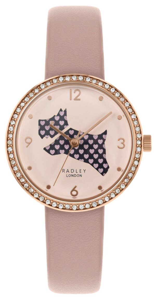 Radley Love Is In The Air Heart Dog Dial Pink Silicone Quartz Ladies Watch RY2806