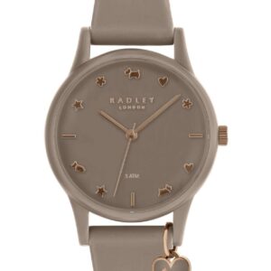 Radley Watch It! Brown Silicone Strap Heart Charm Quartz Ladies Watch RY2694