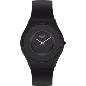 Skin Classic Caricia Negra Quartz Black Dial Black Silicone Strap Ladies Watch SS09B100