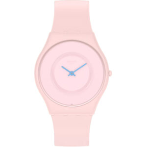 Skin Classic Caricia Rose Quartz Pink Dial Pink Silicone Strap Ladies Watch SS09P100