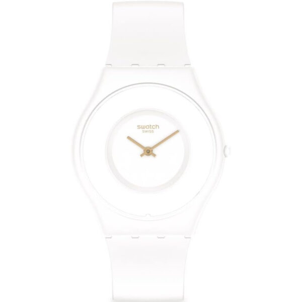 Skin Classic Tick Different Blanca Quartz White Dial White Silicone Strap Ladies Watch SS09W100