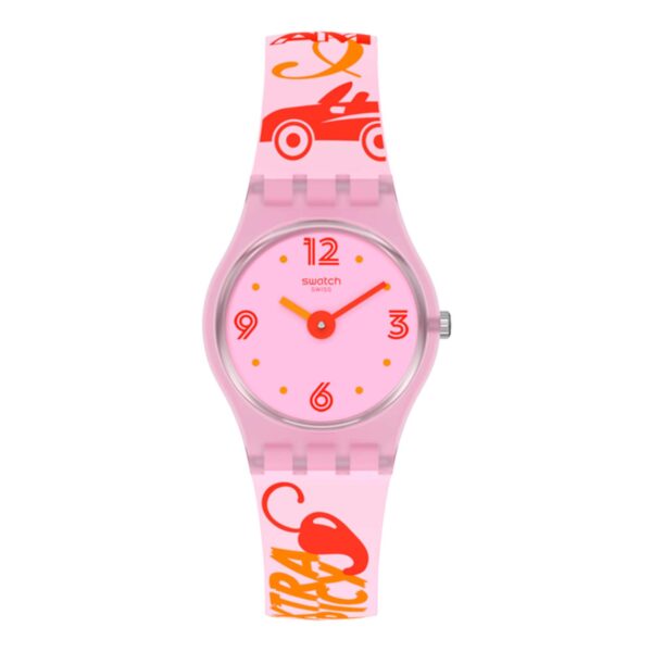 Swatch Original Lady Quartz Pink Dial Silicone Strap Ladies Watch LP164