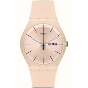 Swatch Rose Rebel Pink Case Ladies Watch SUOT700